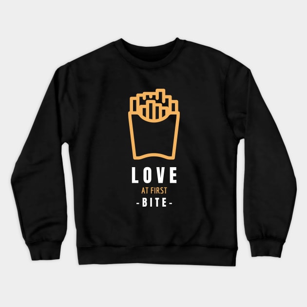 French Fries - Love at First Bite - Fries Lovers Gift Crewneck Sweatshirt by stokedstore